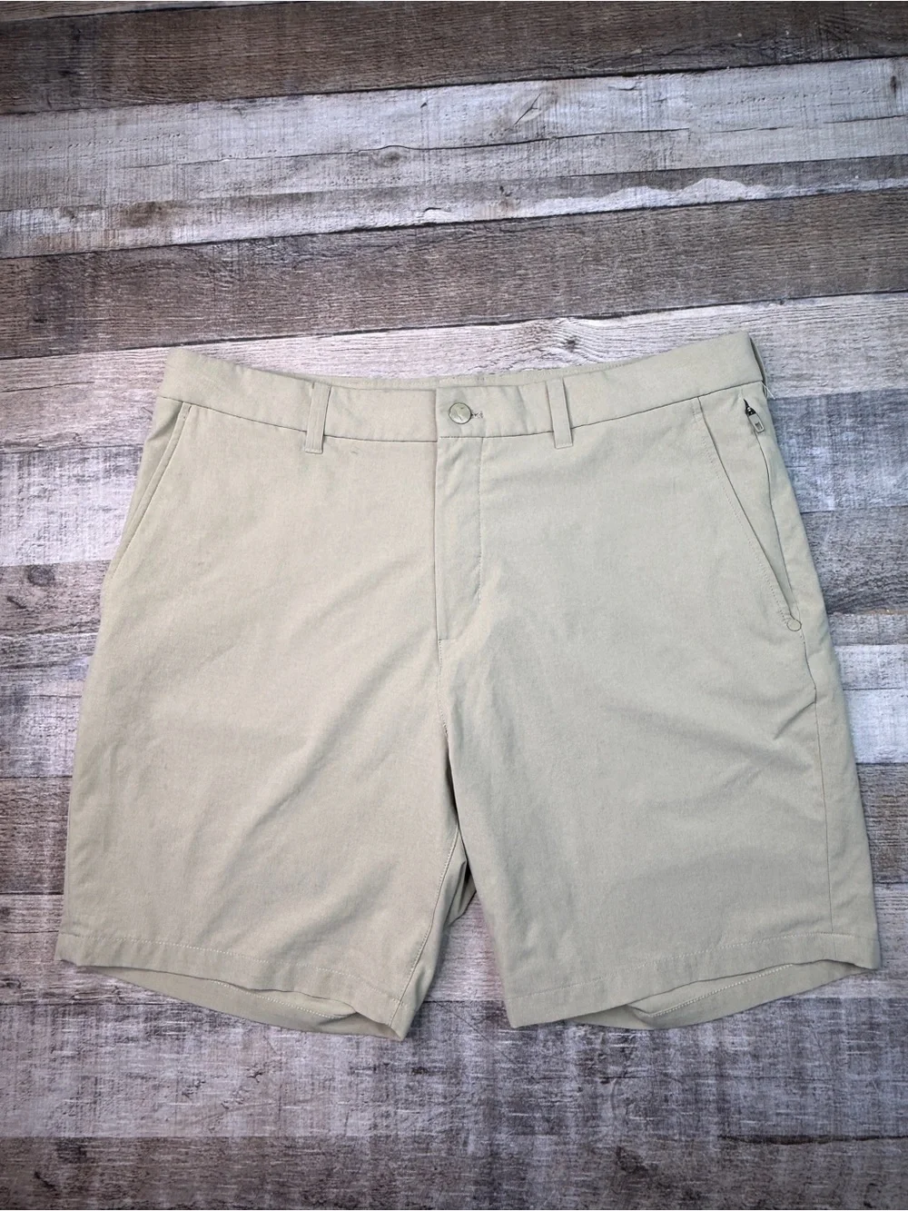 Birddogs Men's 34 Lined Casual Stretch Shorts - Khaki 7”
